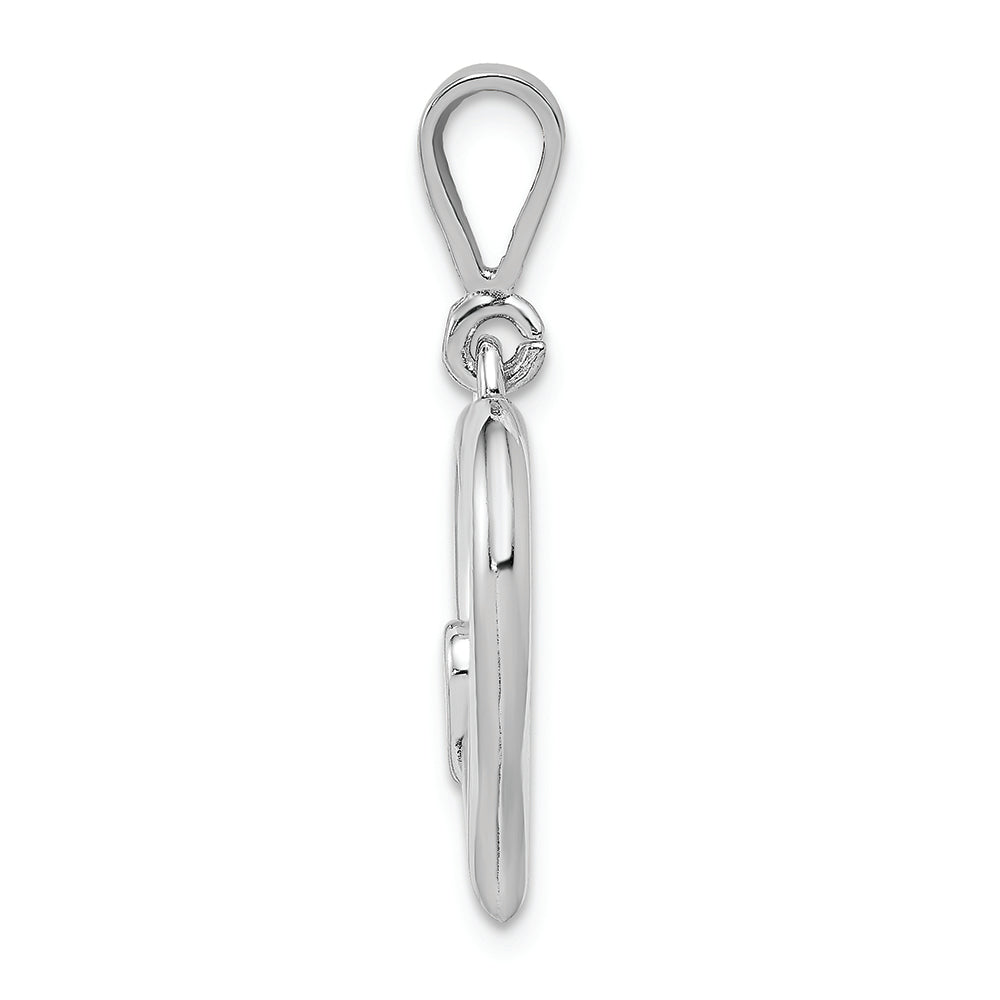 FJC Finejewelers 14k White Gold Solid Satin Polished Fancy Heart Charm