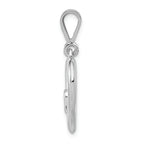 FJC Finejewelers 14k White Gold Solid Satin Polished Fancy Heart Charm