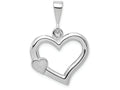 FJC Finejewelers 14k White Gold Solid Satin Polished Fancy Heart Charm
