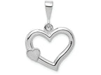 FJC Finejewelers 14k White Gold Solid Satin Polished Fancy Heart Charm