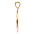FJC Finejewelers 14k Yellow Gold Solid Satin Bright Cut Small Reversible Heart Charm