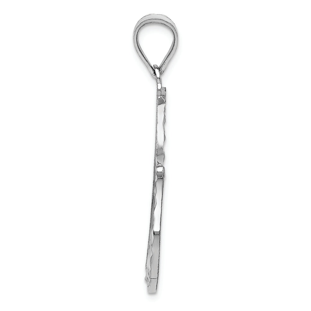 FJC Finejewelers 14k White Gold Solid Bright Cut Large Reversible Heart Charm
