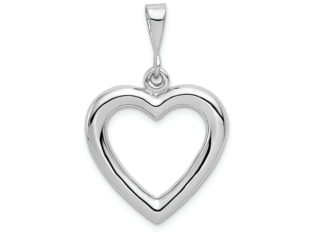 FJC Finejewelers 14k White Gold Solid Polished Heart Charm