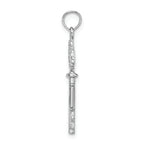 FJC Finejewelers 14k White Gold White 3d Key Charm with Triple Heart Top