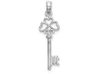 FJC Finejewelers 14k White Gold White 3d Key Charm with Triple Heart Top