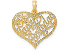 FJC Finejewelers 14k Yellow Gold Solid Talking Happy Birthday Heart Charm