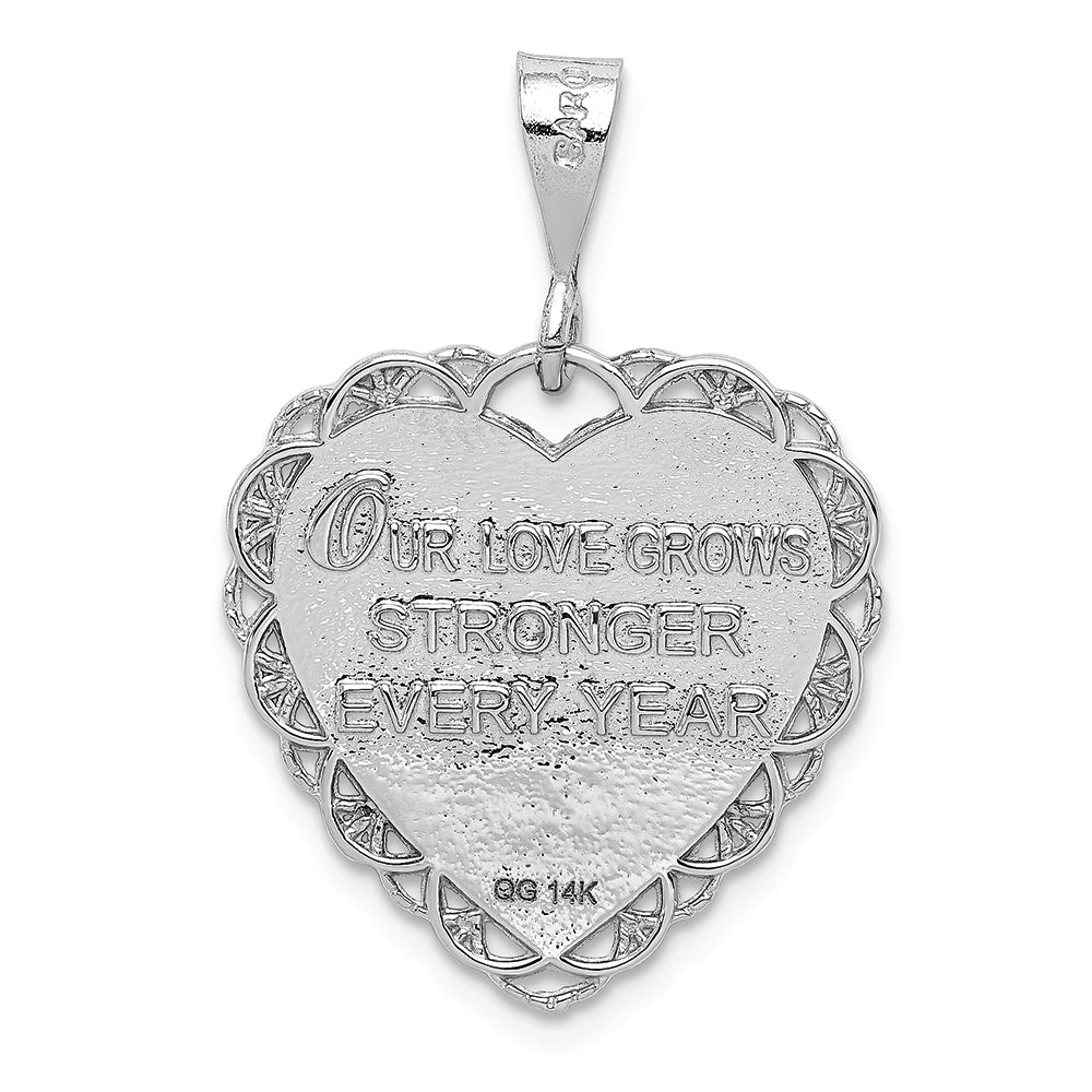 FJC Finejewelers 14k White Gold Polished Faceted Reversible 50th Anniversary Charm