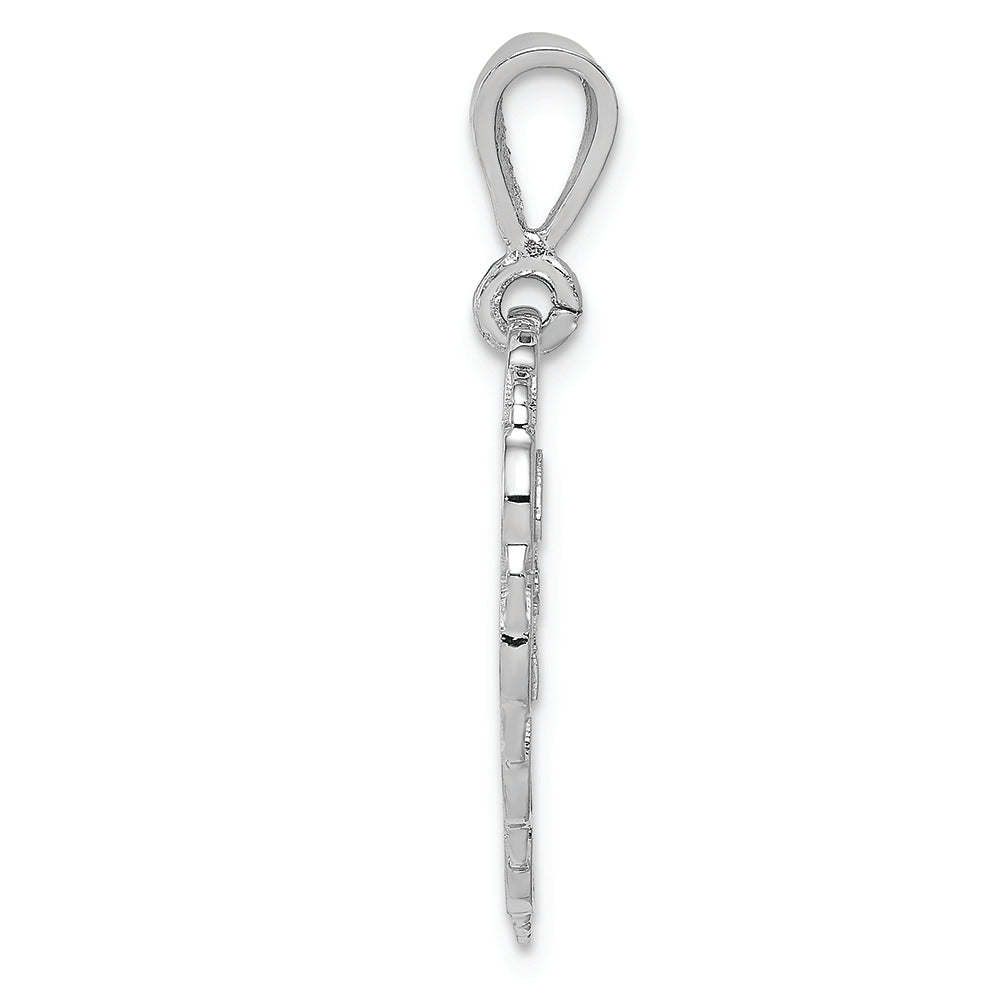 FJC Finejewelers 14k White Gold Polished Faceted Reversible 50th Anniversary Charm