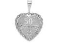 FJC Finejewelers 14k White Gold Polished Faceted Reversible 50th Anniversary Charm