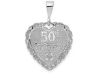 FJC Finejewelers 14k White Gold Polished Faceted Reversible 50th Anniversary Charm