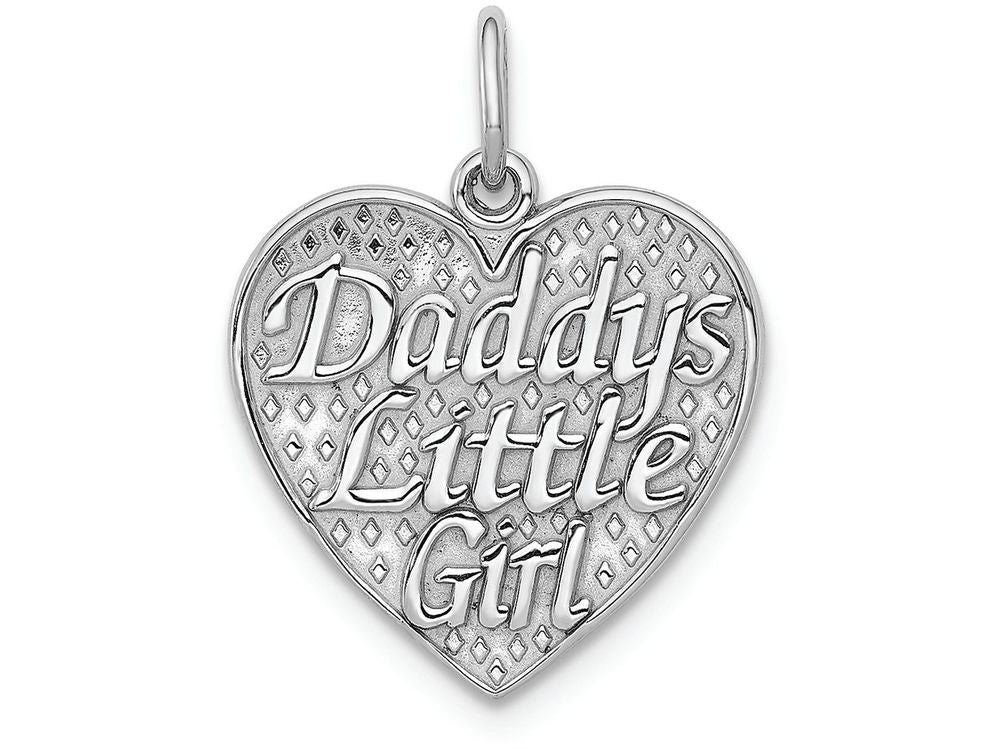 FJC Finejewelers 14k White Gold Polished Daddys Little Girl In Heart Charm