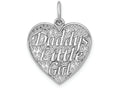 FJC Finejewelers 14k White Gold Polished Daddys Little Girl In Heart Charm
