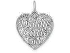 FJC Finejewelers 14k White Gold Polished Daddys Little Girl In Heart Charm