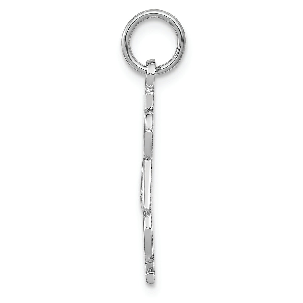 FJC Finejewelers 14k White Gold Polished #1 Dad Charm