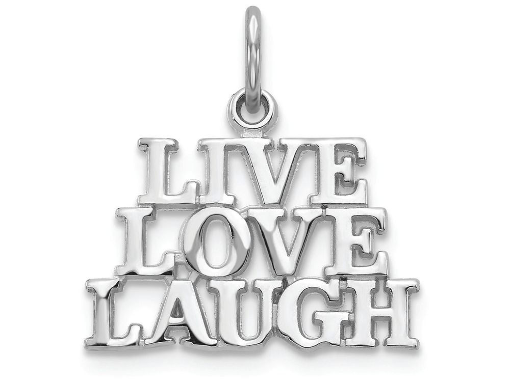 FJC Finejewelers 14k White Gold Polished Live Love Laugh Charm