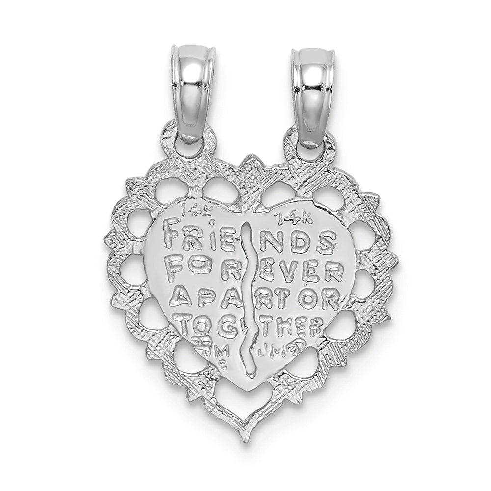 FJC Finejewelers 14k White Gold White Best Friends Heartbreakable Charm