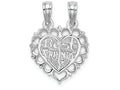 FJC Finejewelers 14k White Gold White Best Friends Heartbreakable Charm