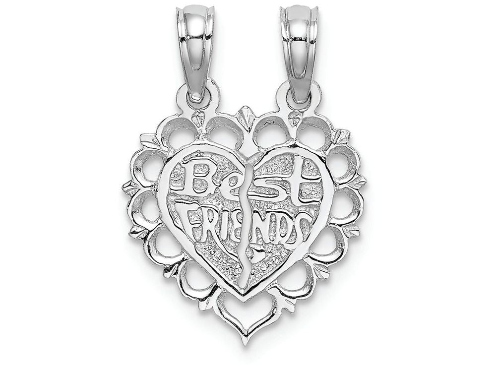 FJC Finejewelers 14k White Gold White Best Friends Heartbreakable Charm