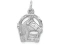 FJC Finejewelers 14k White Gold Bright Cut Horse Head In Horseshoe Charm