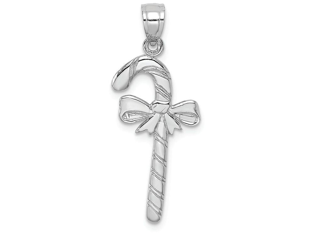 FJC Finejewelers 14k White Gold Solid Polished Candy Cane Charm