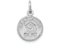 FJC Finejewelers 14k White Gold Polished Graduation Disc Charm