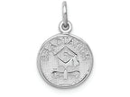FJC Finejewelers 14k White Gold Polished Graduation Disc Charm
