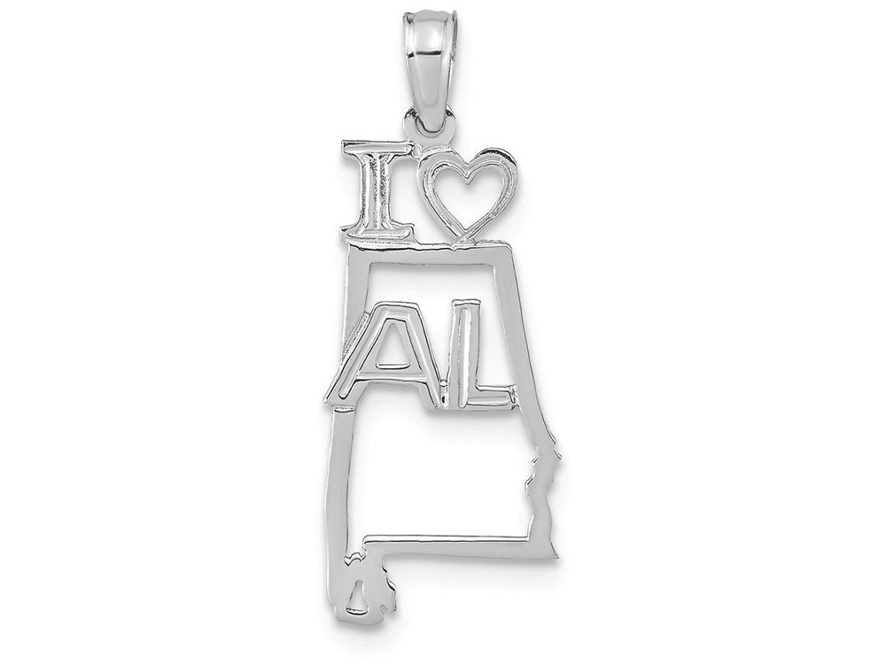 FJC Finejewelers 14k White Gold Solid Alabama State Charm