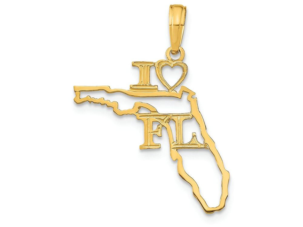 FJC Finejewelers 14k Yellow Gold Solid Florida State Charm