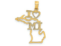 FJC Finejewelers 14k Yellow Gold Solid Michigan State Charm