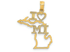 FJC Finejewelers 14k Yellow Gold Solid Michigan State Charm