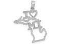 FJC Finejewelers 14k White Gold Solid Michigan State Charm