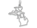 FJC Finejewelers 14k White Gold Solid Michigan State Charm