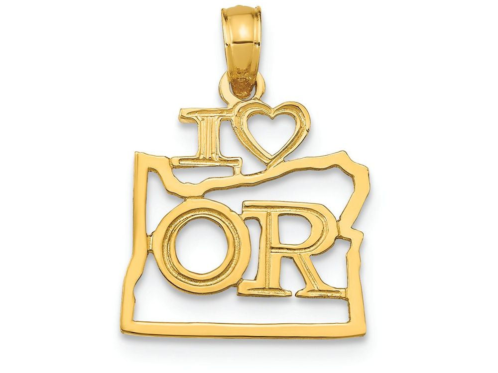 FJC Finejewelers 14k Yellow Gold Solid Oregon State Charm