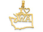FJC Finejewelers 14k Yellow Gold Solid Washington State Charm