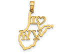 FJC Finejewelers 14k Yellow Gold Solid West Virginia State Charm