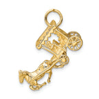 FJC Finejewelers 14k Yellow Gold Solid Polished 3d Horse Carriage Charm