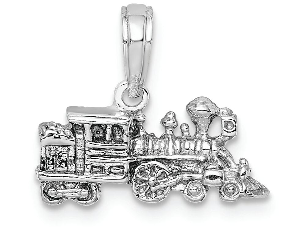 FJC Finejewelers 14k White Gold White 3d Miniature Train Charm