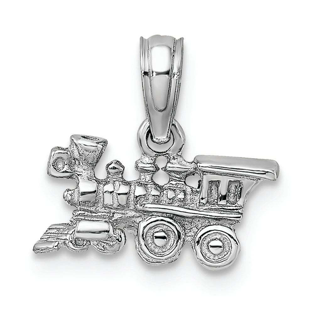 FJC Finejewelers 14k White Gold White 3d Miniature Train Charm
