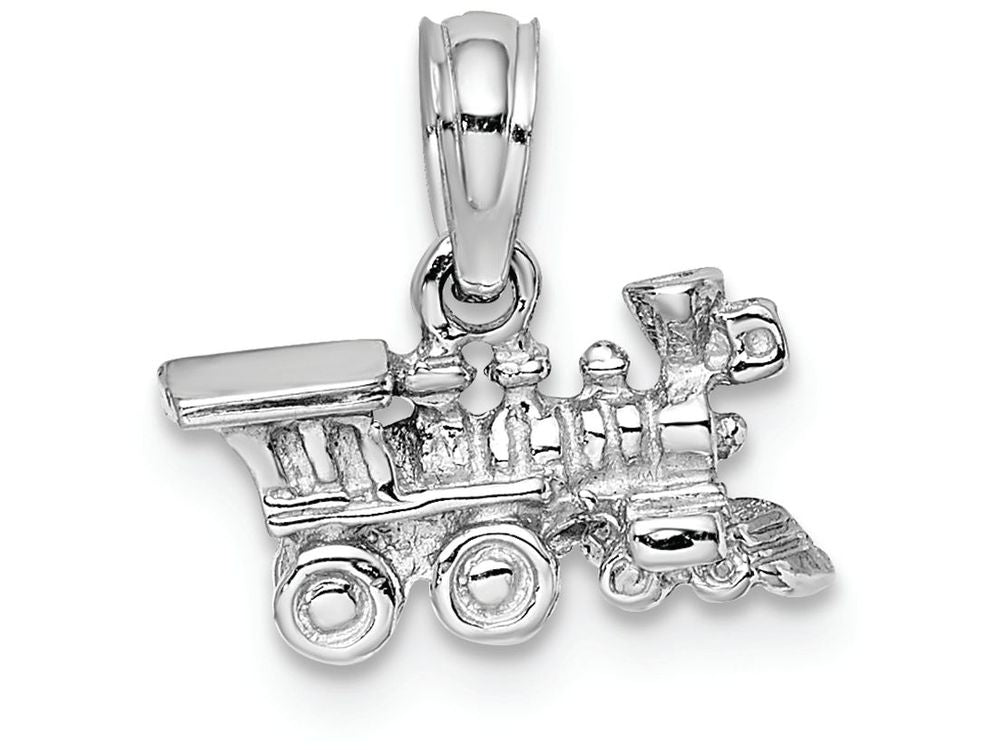 FJC Finejewelers 14k White Gold White 3d Miniature Train Charm