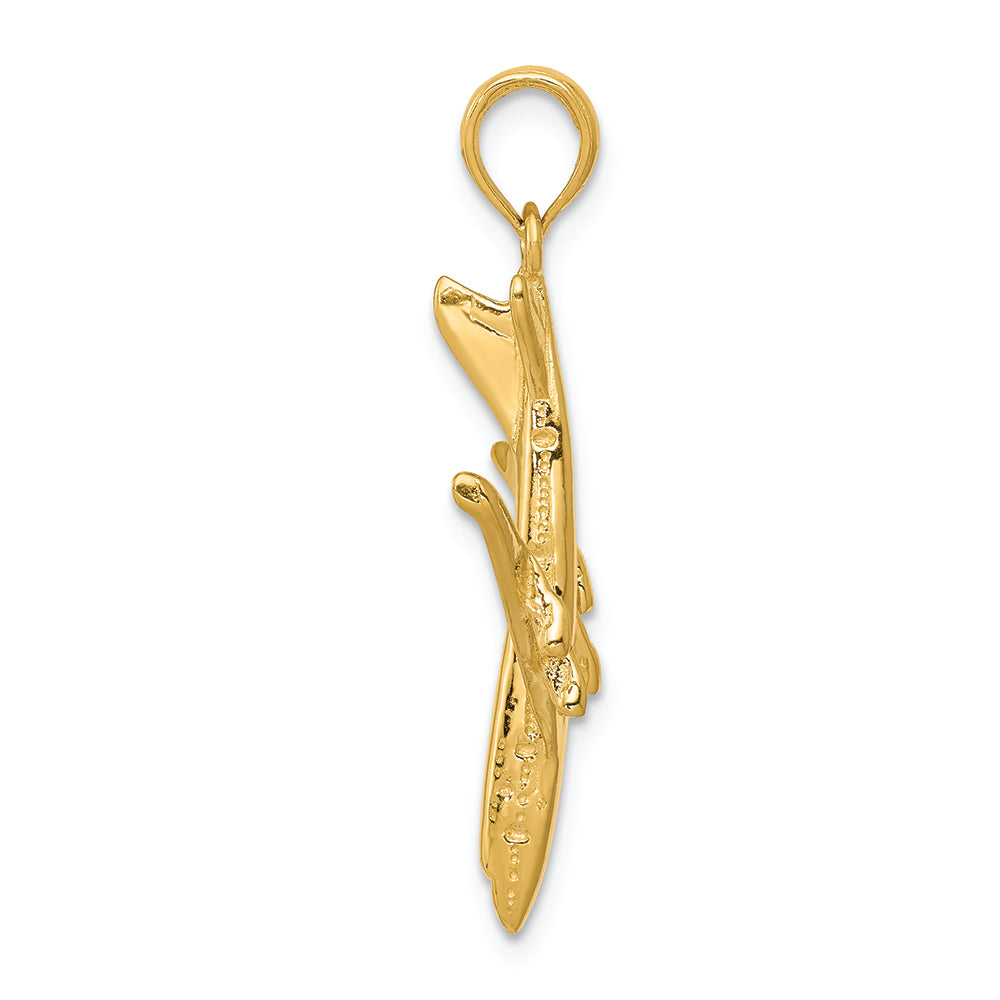 FJC Finejewelers 14k Yellow Gold 3d Jet Charm