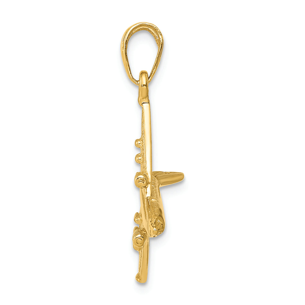 FJC Finejewelers 14k Yellow Gold 3d Jet Charm