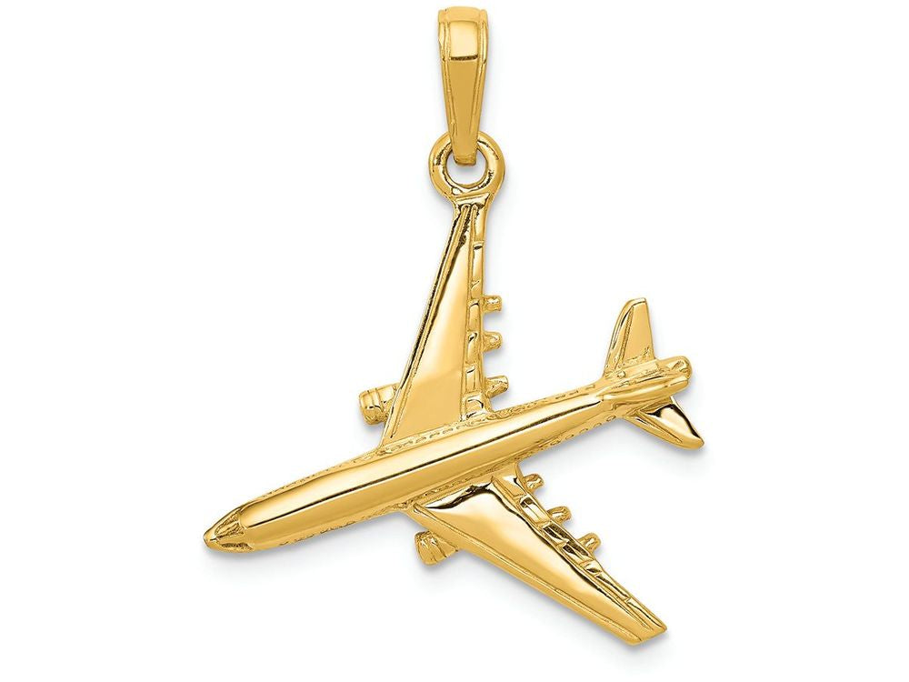 FJC Finejewelers 14k Yellow Gold 3d Jet Charm