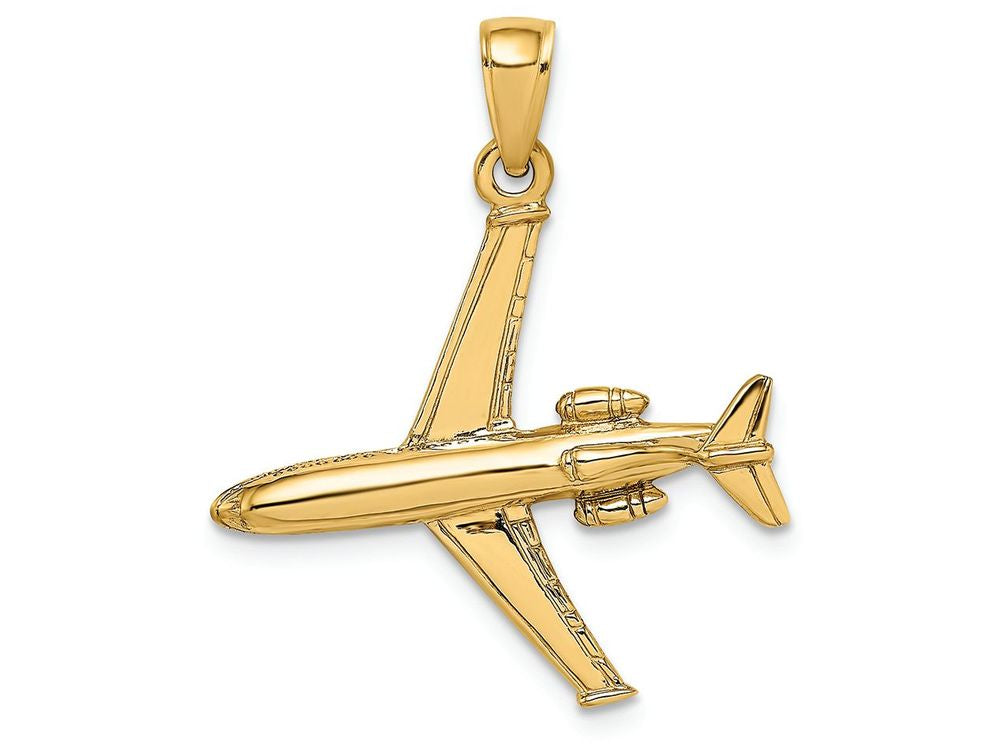 FJC Finejewelers 14k Yellow Gold 3d Jet Charm