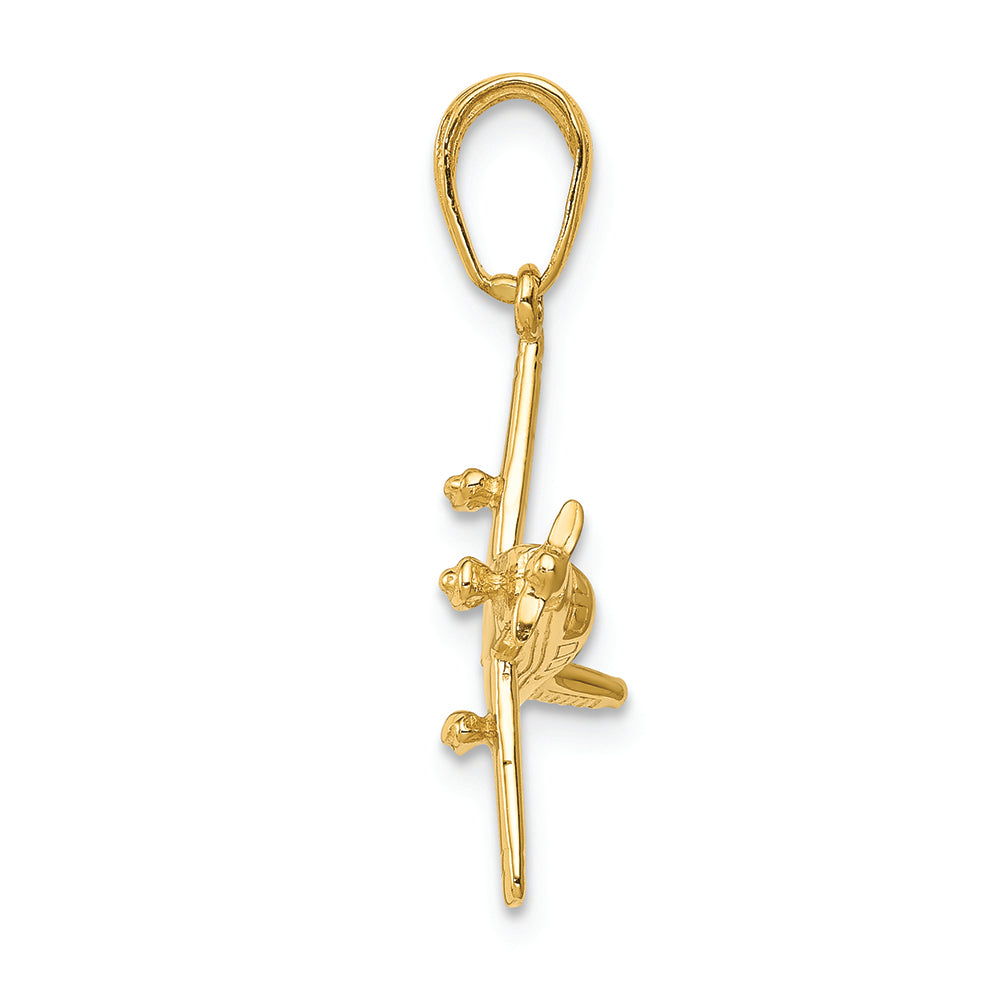 FJC Finejewelers 14k Yellow Gold 3d Low-wing Airplane Charm