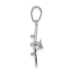 FJC Finejewelers 14k White Gold White 3d Low-wing Airplane Charm