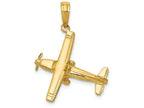 FJC Finejewelers 14k Yellow Gold 3d High-wing Airplane Charm
