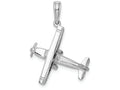 FJC Finejewelers 14k White Gold White 3d High Wing Airplane Charm