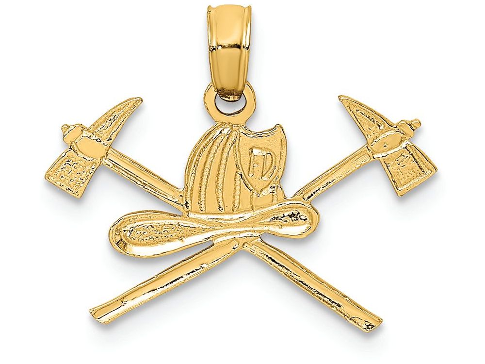 FJC Finejewelers 14k Yellow Gold Fire Department Insignia Charm