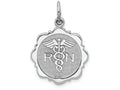 FJC Finejewelers 14k White Gold Registered Nurse Disc Charm