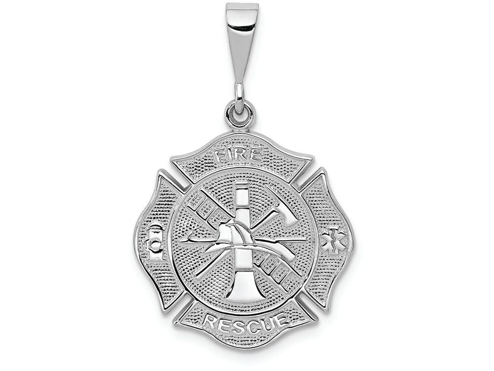 FJC Finejewelers 14k White Gold Fire Rescue Charm
